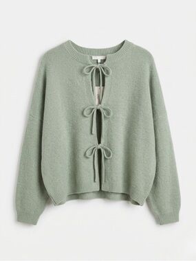 NWT Sincerely Jules Sage Green Tie-Front Knit Cardigan - Medium